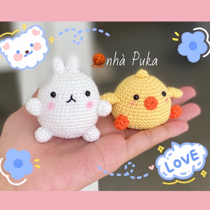 Móc khoá/treo túi thỏ heo Molang cho cặp đôi cute