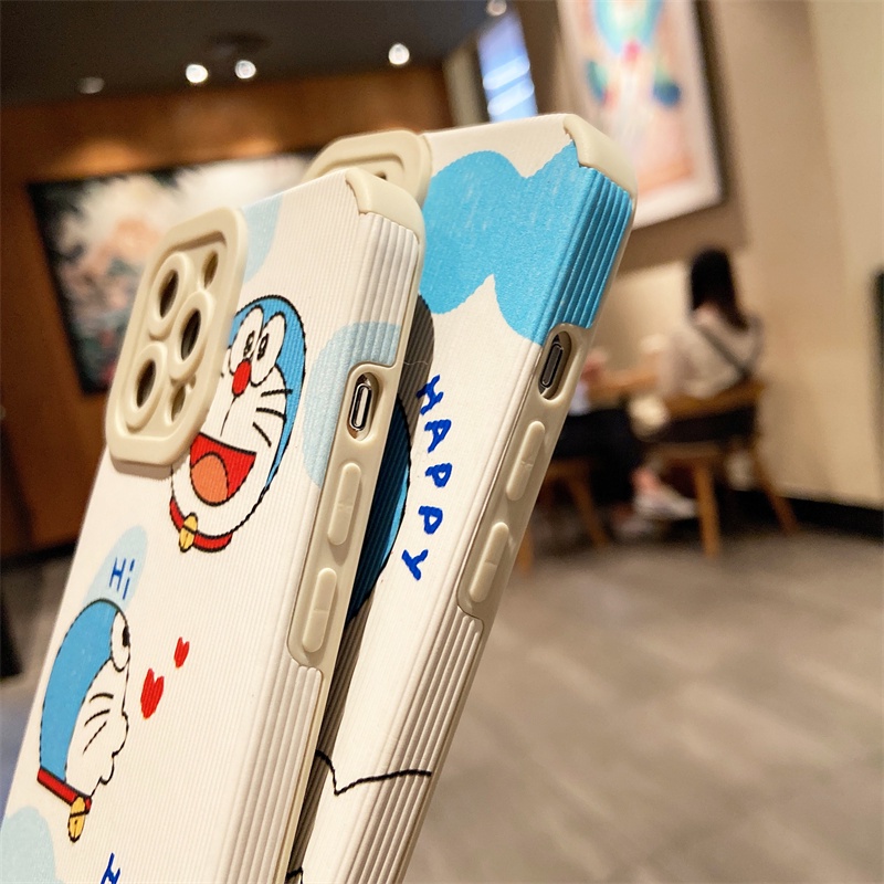 Ốp Điện Thoại Da Mềm In Hình Doraemon Cho IPhone 13 11 12 Pro Max XR X XS 12 13 mini 6/7/8 Plus se2020