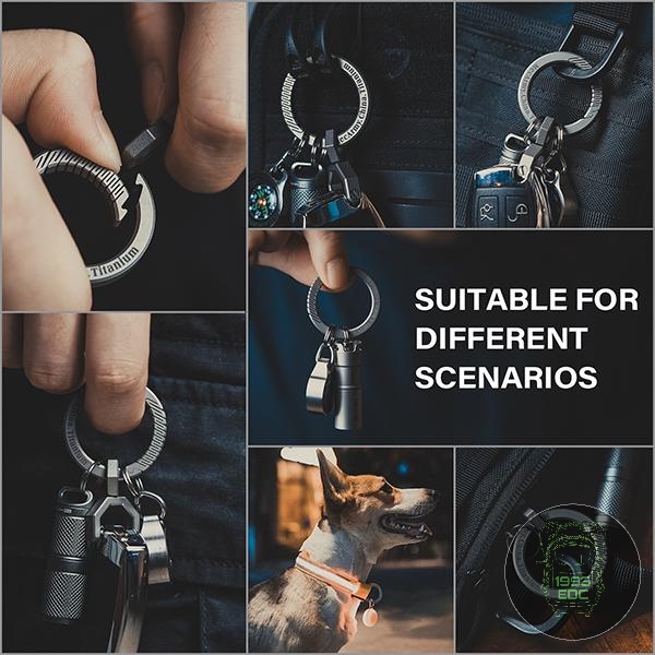 Móc khóa CH9/CH10 Titanium Circle Carabiner Keychain