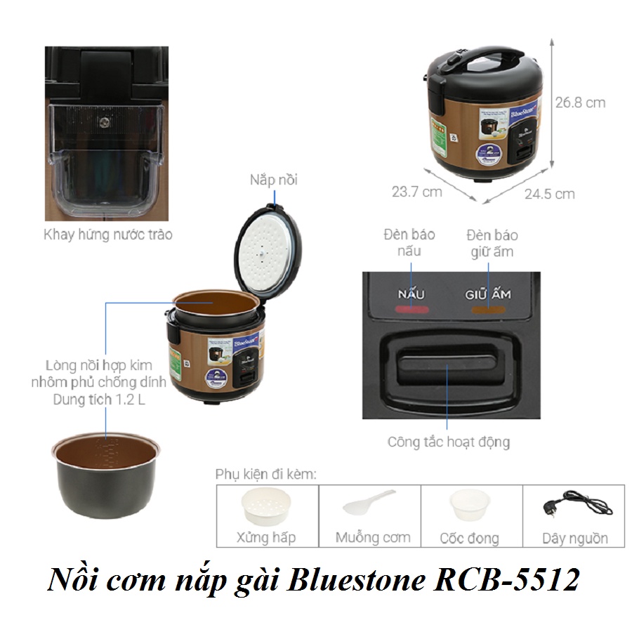 RCB-5520 -- Nồi cơm nắp gài Bluestone RCB-5512 -- RCB-5519 -- RCB-5520