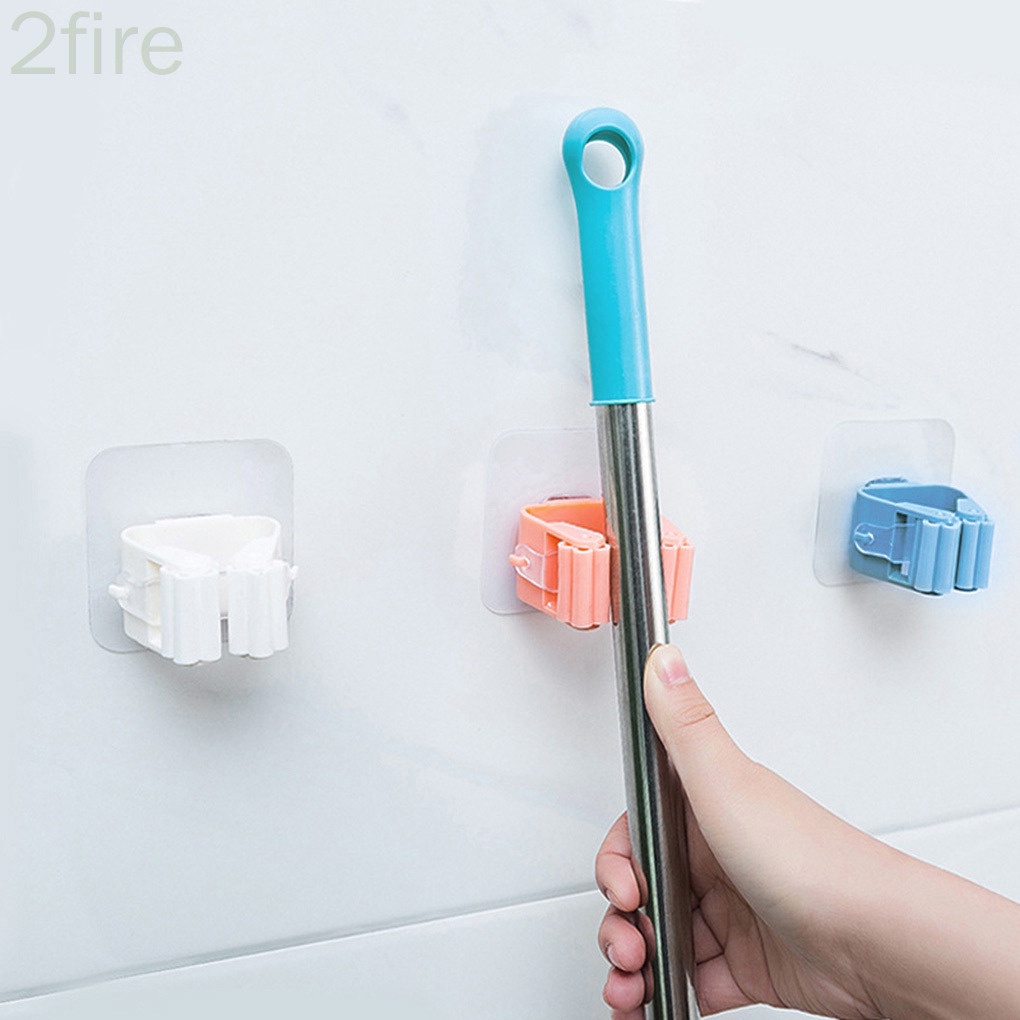 Giá đỡ cây lau nhà gắn tường tự dính không cần khoan tiện dụng