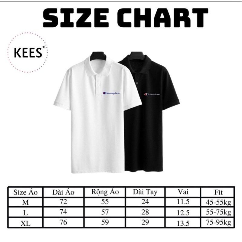 Áo Polo Champion Cổ Bẻ Nam Nữ Chất Vải Cotton Da Cá Sấu full Cao Cấp