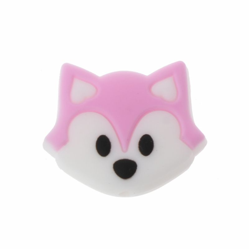 Vòng cổ Silicone Cấp Thực Phẩm Hình Cáo Cho Bé Mọc Răng DIY