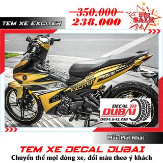 Tem Trùm Exciter 150 Vàng Đen Racing Cực Chất