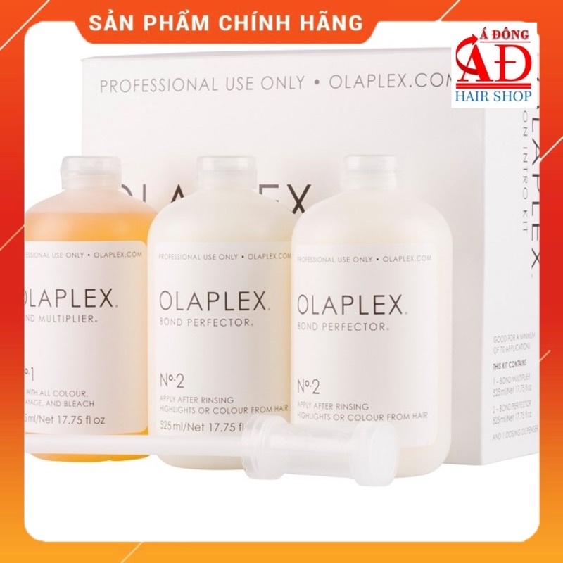 [+Tặng mũ trùm][CHÍNH HÃNG] BỘ PHỤC HỒI OLAPLEX No.1&amp;2 USA CHUYÊN NGHIỆP SALON 525ml*3