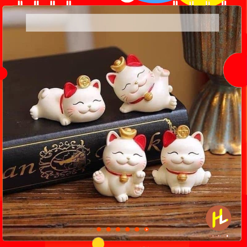 Sét TƯỢNG MÈO THẦN TÀI mini để bàn dễ thương- DN