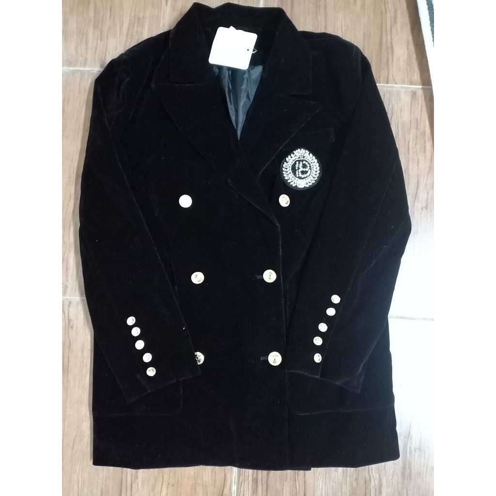 (Hàng dày Đẹp)Ảnh thật 4 hình cuối-HC442.Áo blazer nhung thu đông huy hiệu sang chảnh | BigBuy360 - bigbuy360.vn