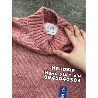 Áo len cổ 3 phân Raglan bé gái