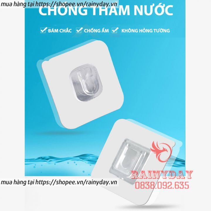 Miếng dán tường móc treo đồ dán gắn tường chữ U đa năng đỡ ổ cắm điện wifi tranh ảnh siêu dính chắc trong suốt