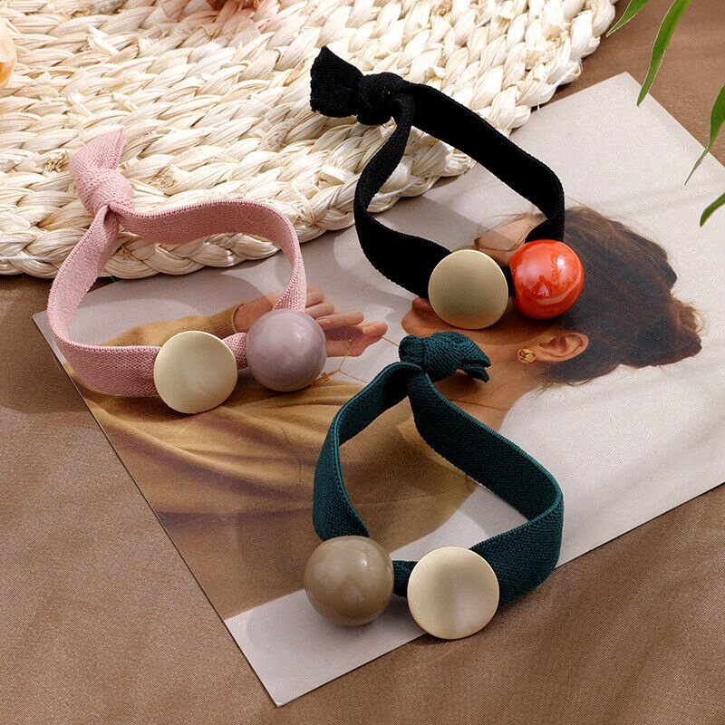 Dây Buộc Tóc Bản Rộng Co Giãn Kiểu Thắt Nút Ngọt Ngào Cho Nữ