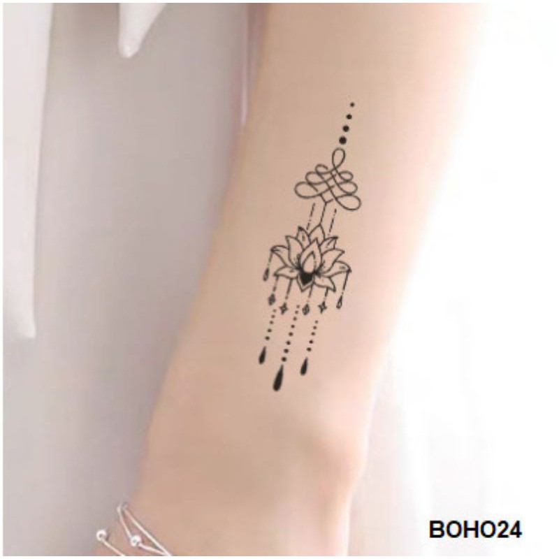 Hình xăm style boho jh24. Xăm dán tatoo mini tạm thời, size &lt;10x6cm