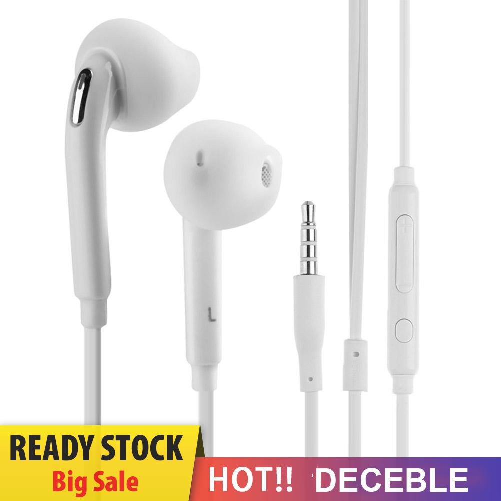 Deceble Flat 3.5mm Earphone Earpiece In Ear Earbuds Headset for Samsung S6 Note4