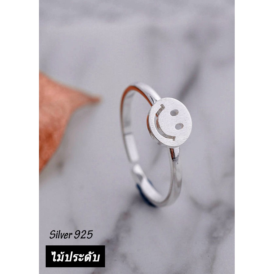 NH018 Nhẫn bạc Thái 925 mặt cười