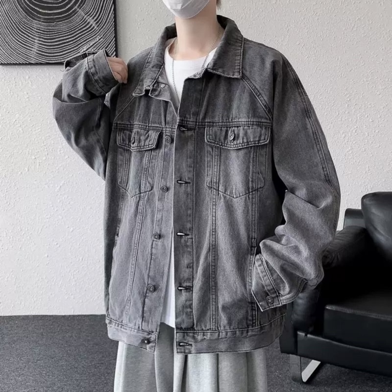Khoác Denim Xám Chuột Unisex