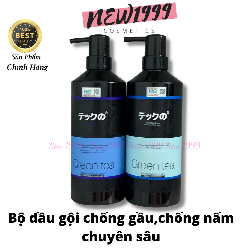 Cặp dầu gội xả trà xanh MEIKI 780mnl kiềm dầu cho da đầu và cân bằng độ ẩm phục hồi hư tổn cho mái tóc