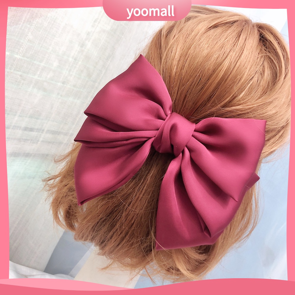 Kẹp Tóc Nơ Màu Trơn Thời Trang