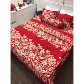 Bộ chăn ga gối poly chần bông