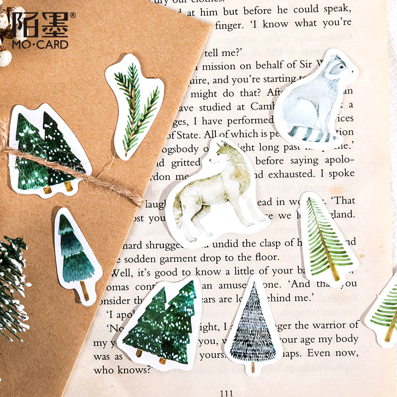 Bộ 45 tấm hoạ tiết khu rừng sáng tạo trang trí album thủ công/nhật ký