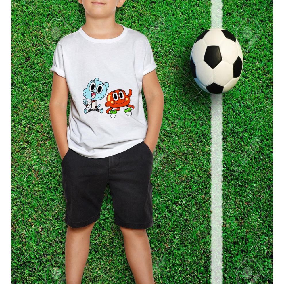 Áo thun Trẻ em in hình Gumball và Darwin Cotton Thun - Dẽ Thương