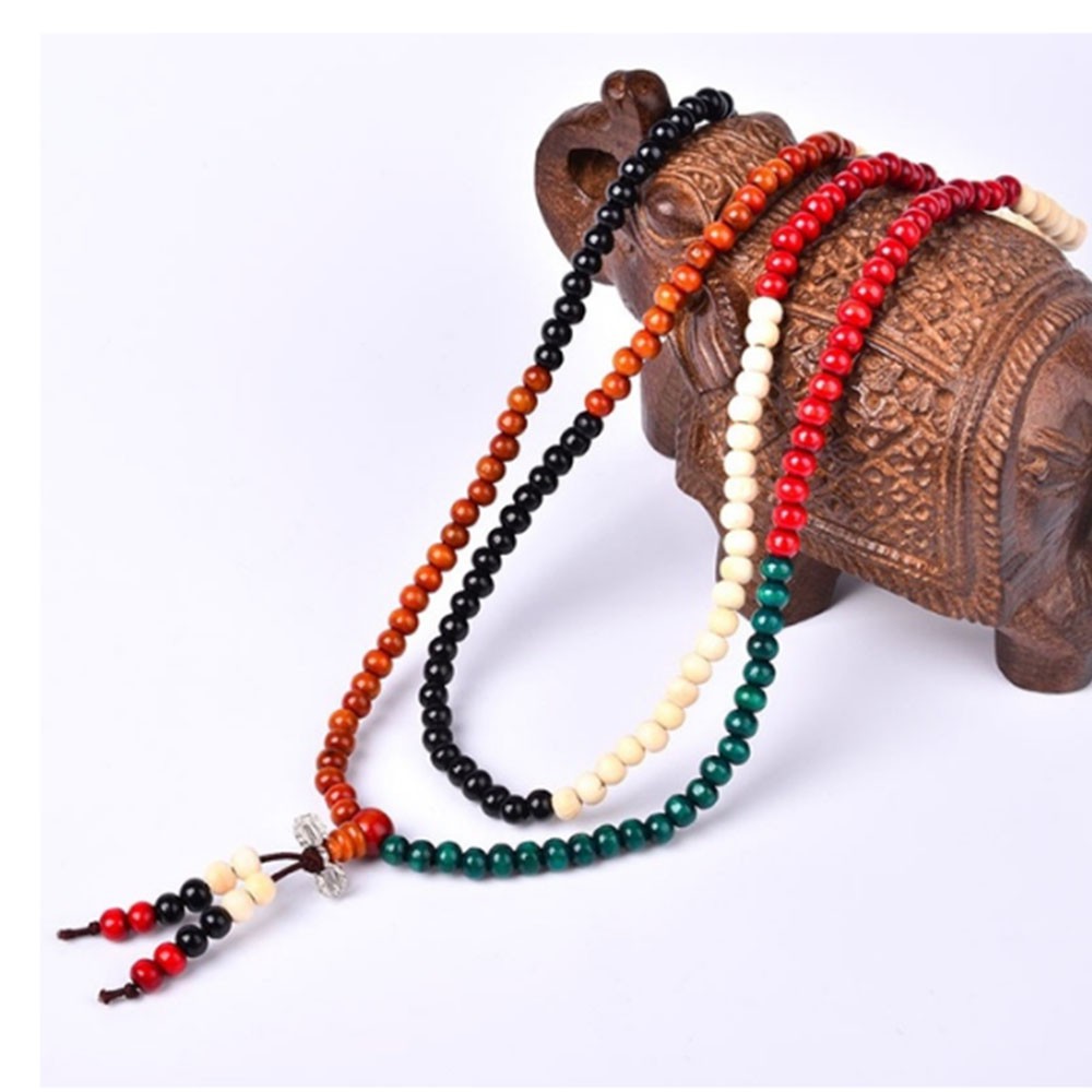 Vòng tay chuỗi hạt gỗ phong cách Phật giáo