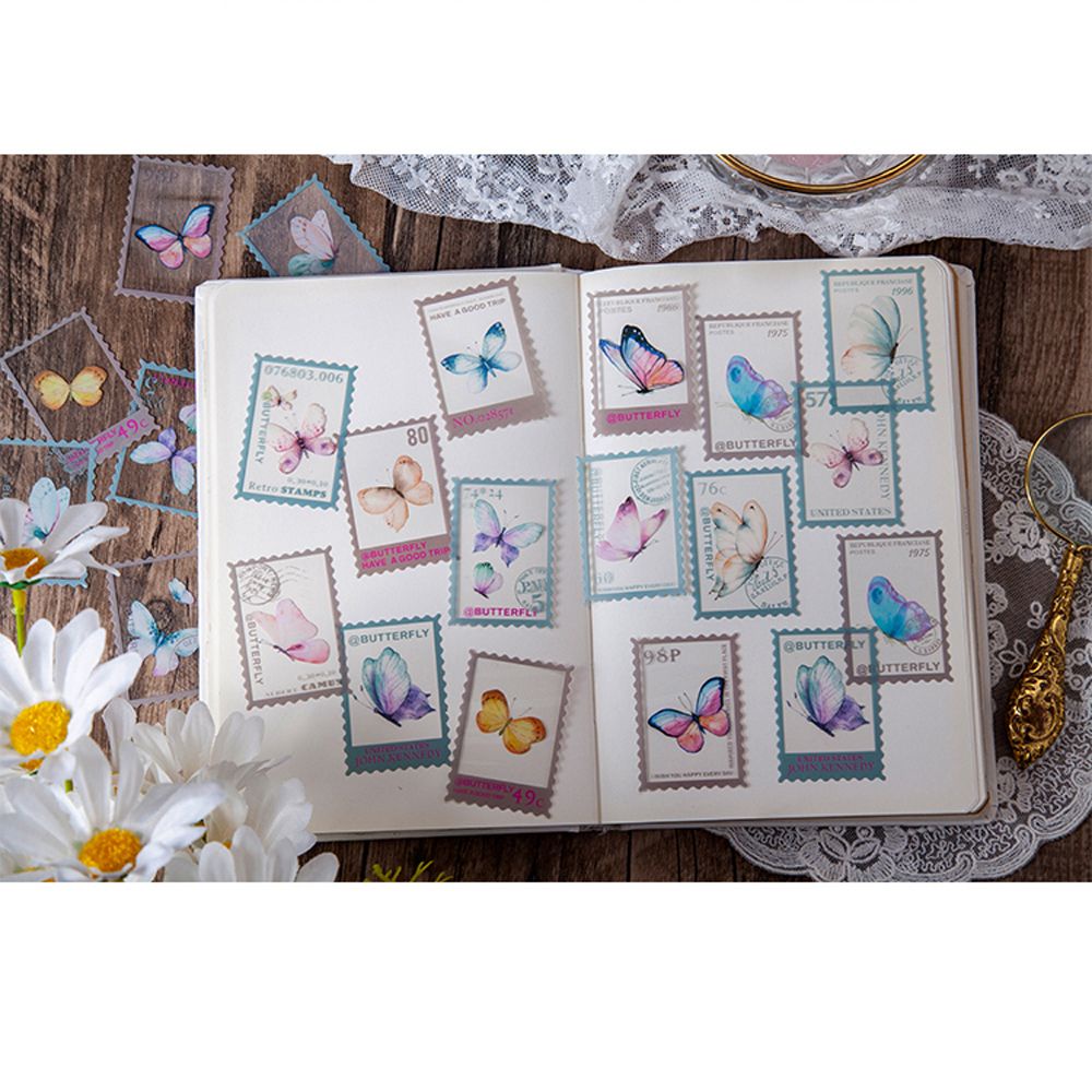 Miếng dán PET trong suốt họa tiết hoa cổ điển trang trí sổ tay/album DIY