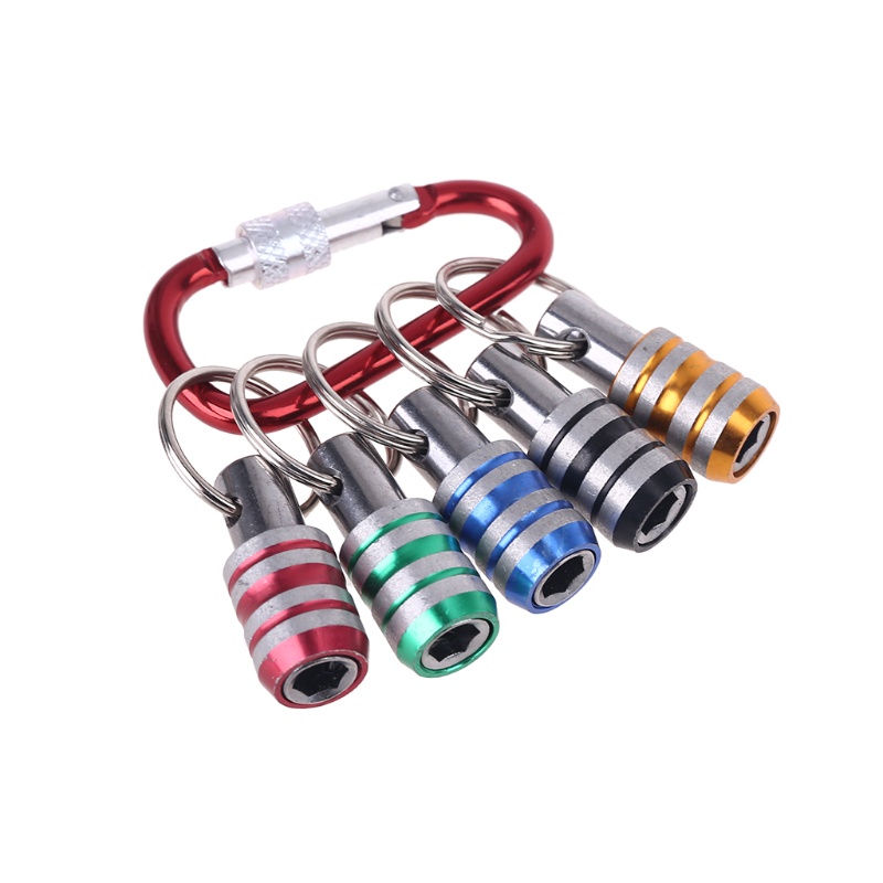 Set 5 giá giữ mũi tua vít mở rộng trục lục giác 1/4 inch thay đổi nhanh chóng có móc khóa