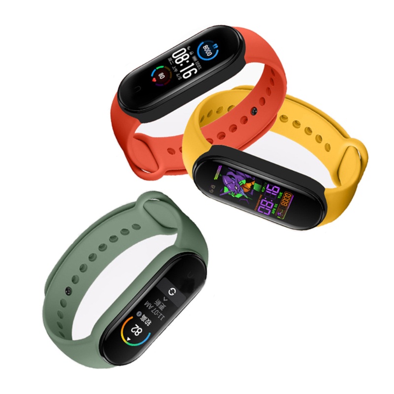 Dây đeo thay thế chất liệu silicon chống mồ hôi cho Mi Band 6 5