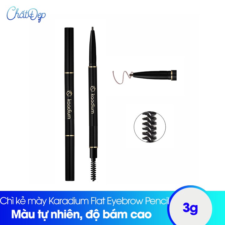 Chì kẻ mày 2 đầu Karadium Flat Eyebrow Pencil