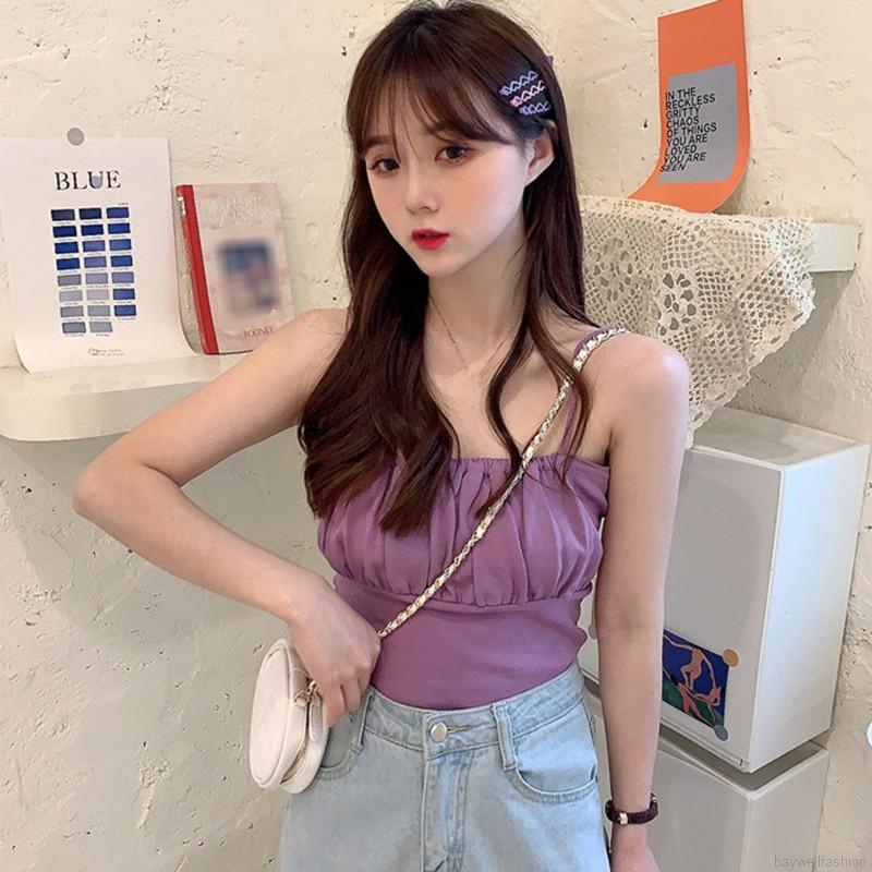 [Mã FASHIONT4WA2 giảm 10K đơn 50K] [Baywellfashion]Áo Yếm Sát Nách Dệt Kim Màu Trơn Thiết Kế Quyến Rũ Cho Nữ | BigBuy360 - bigbuy360.vn