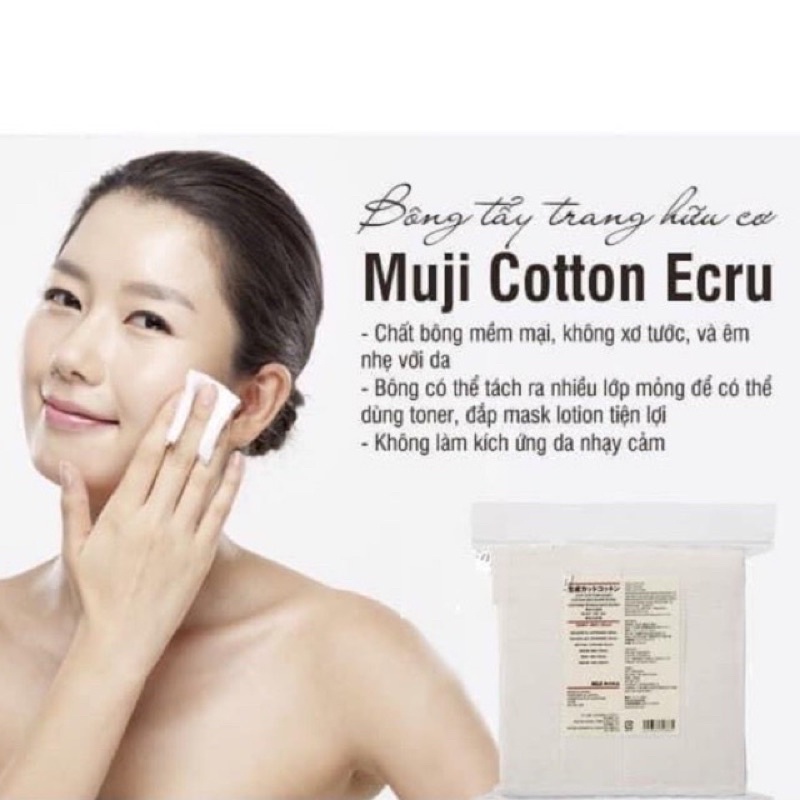 Bông tẩy trang Muji Cotton Nhật Bản 189 miếng