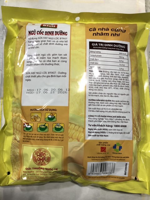 NGŨ CỐC DINH DƯỠNG Vinacafe (20gói x 25g)