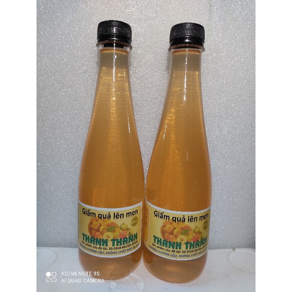 Giấm Táo Mèo Lên Men Tự Nhiên Thanh Thanh, chai 500ml, Dấm Giàu Vitamin Và Vi Chất, Làm Đẹp Da, Tăng Cường Thải Độc Gan