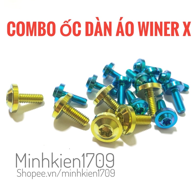 (GR5 XỊN) Combo ốc titan full dàn áo Winer X150