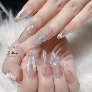 Mẫu nailbox móng up thạch đính ngọc trai , nailbox thiết kế , nailbox giá rẻ