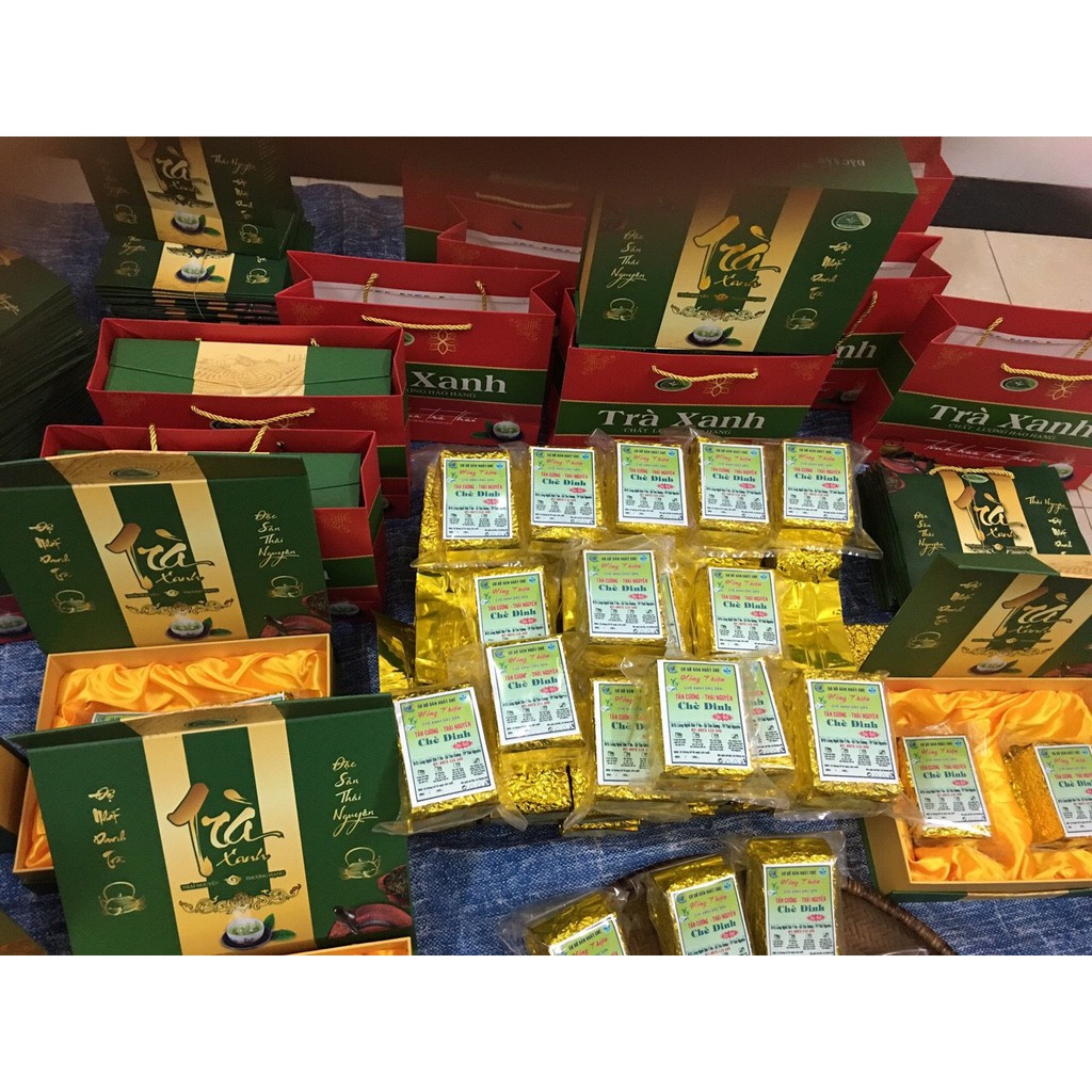 ĐÓNG HỘP KÈM TÚI XÁCH BIẾU QUÀ **Chè Thái Nguyên (Tân Cương)- Chè Đinh Đặc biệt | BigBuy360 - bigbuy360.vn