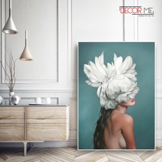 Tranh Canvas treo tường Cô Gái - 40x60cm - có khung viền