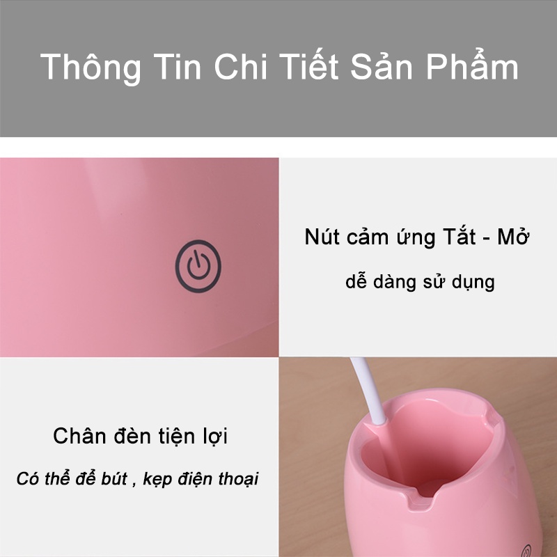 Đèn học để bàn tích điện chống cận kiêm loa Bluetooth cảm ứng tiện lợi