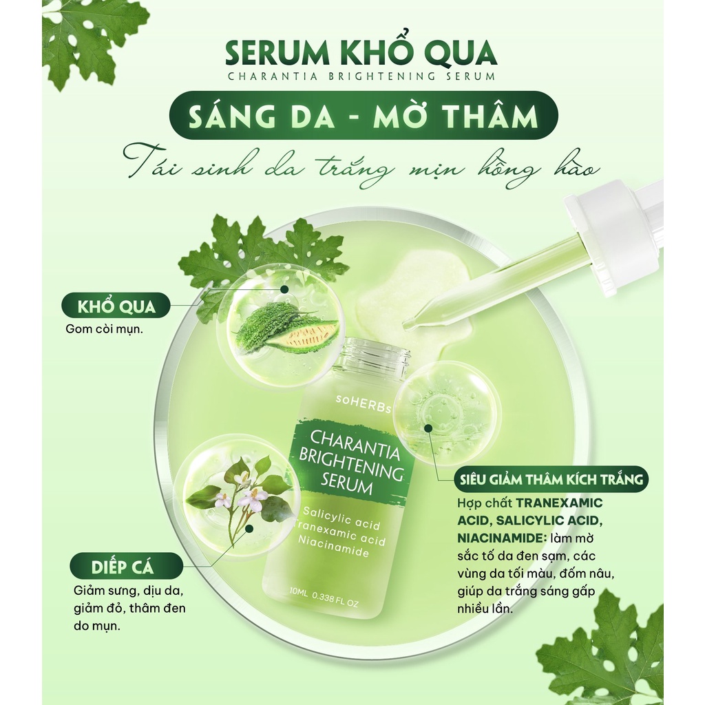 Serum Khổ Qua SOHERBS Soherbs - Charantia Brightening Serum 10ml