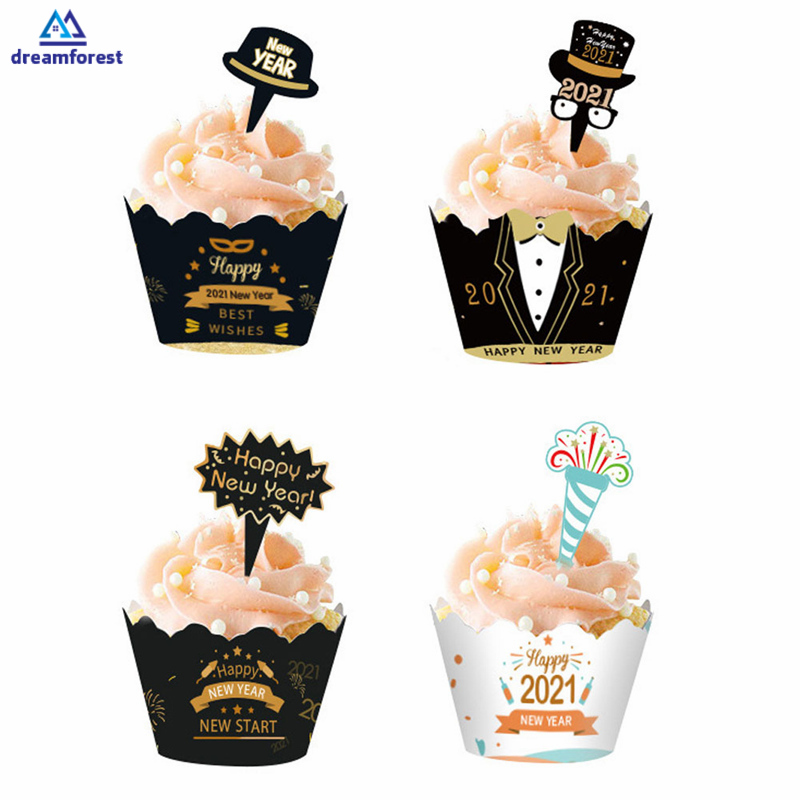 Mẫu họa tiết dùng trang trí bánh cupcake sinh nhật bằng giấy dễ thương