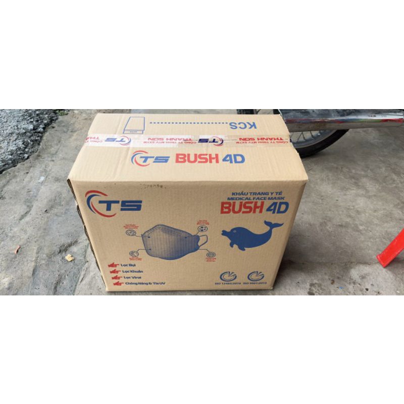 Khẩu Trang Cá Logo Dập Bush TS ( Hộp 10 cái)