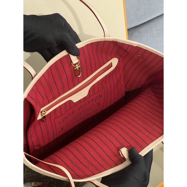 Set túi tote kèm ví LV Neverfull MM Da Bò Vừa A4 Full Box đi học công sở