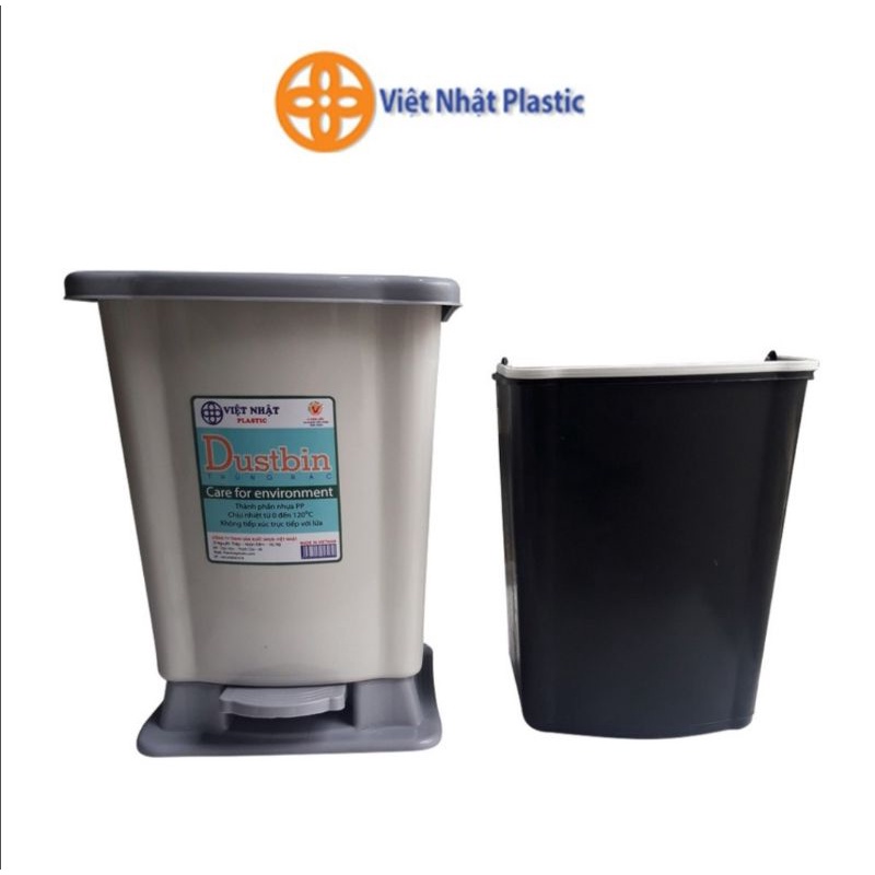Thùng rác nắp bật Việt Nhật. Kích thước: Size nhỏ: 18x16x21cm. Size trung: 25x22x29cm. Size to: 29x27x35cm