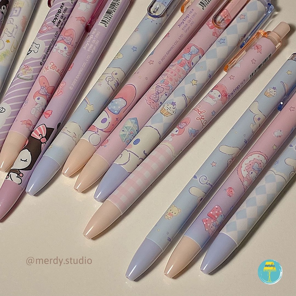 Set 5 cây bút JOYTOP Sanrio Characters Kuromi, Cinnamoroll, My Melody mực đen, ngòi 0.5mm