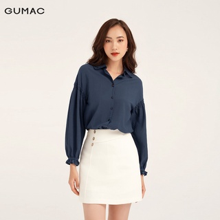 Áo sơ mi nữ nhún tay cổ bèo GUMAC thiết kế basicAB128