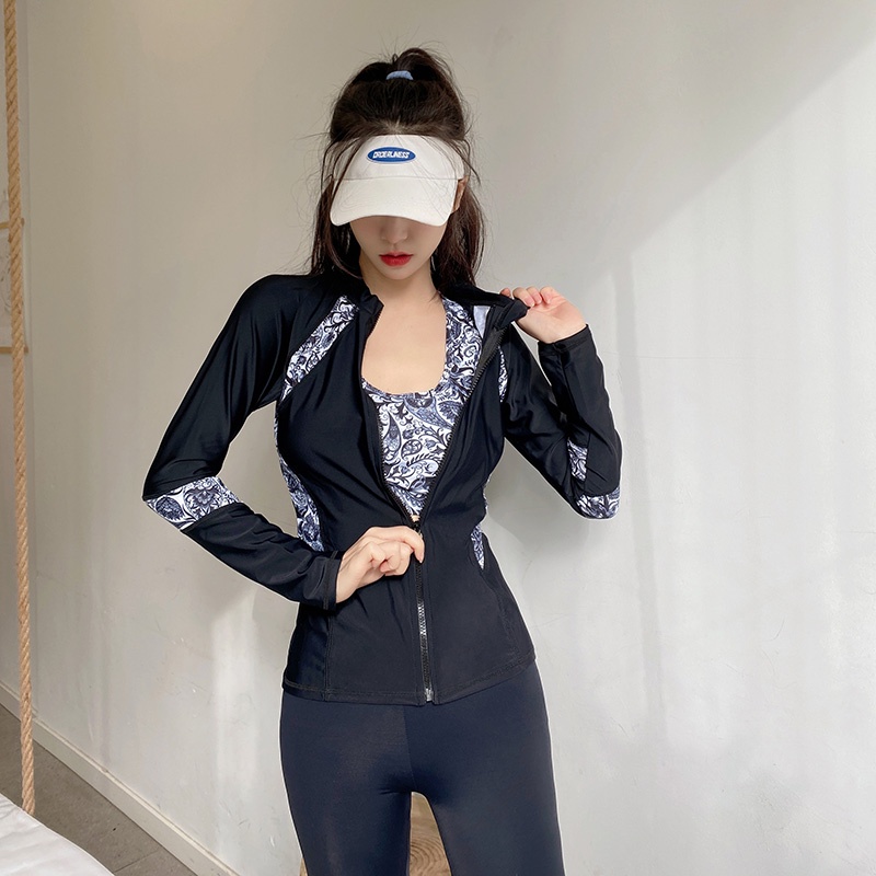 Đồ bơi nữ tay dài quần dài kèm áo croptop cá tính – MH2207
