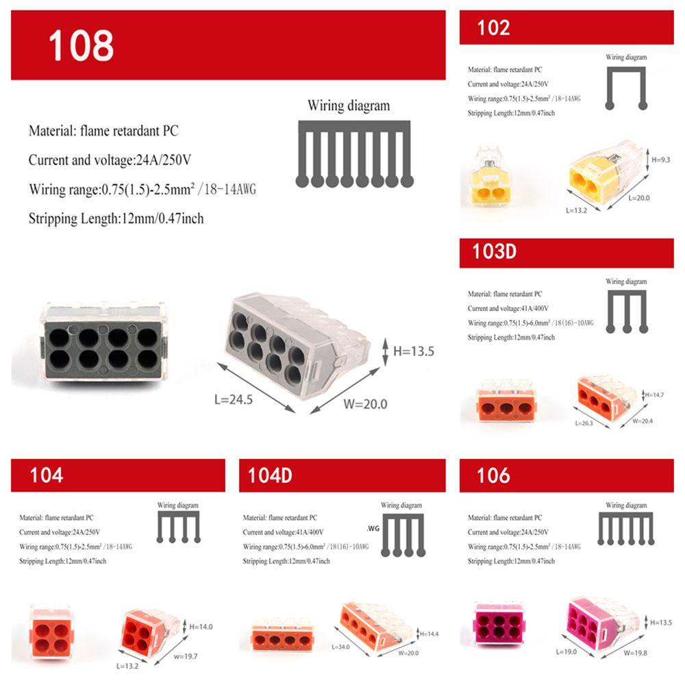 Set 10 Khối Đấu Nối Dây Điện 102 / 104 / 106 / 108 Chuyên Dụng