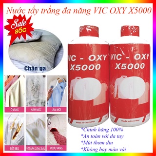 Tẩy trắng quần áo, tẩy nấm mốc áo quần Vic oxy X5000, nước tẩy trắng quần áo, vết ố quần áo đa năng