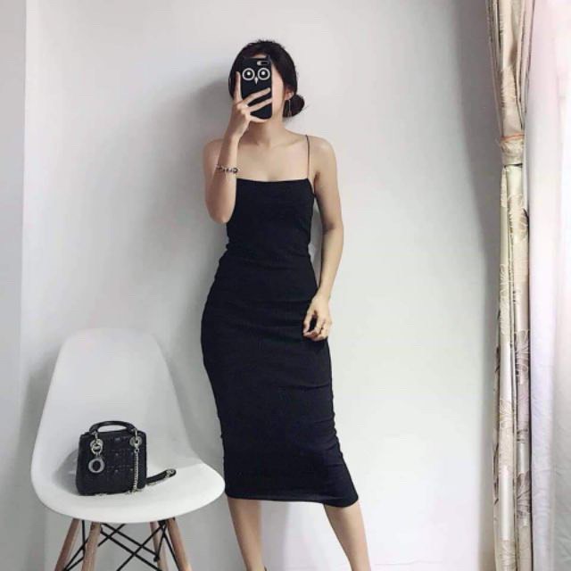 VÁY 2 DÂY SỢI BÚN DÁNG DÀI QUA GỐI MS11265