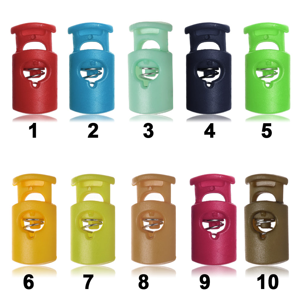 Set 20 Nút Chặn Dây Giày Bằng Nhựa Nhiều Màu 24mm*12mm Tiện Dụng