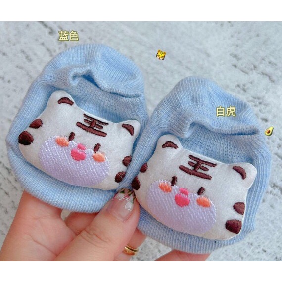 Tất thú bảng màu 3, có đế chống trượt mẫu Đôi cánh thiên thần, trứng rán, mắt to, cá heo